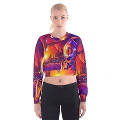 Far-future-human-colonization Cropped Sweatshirt by Salman4z