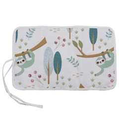 Pattern-sloth-woodland Pen Storage Case (m) by Salman4z