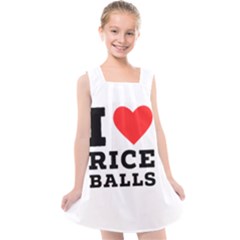 I Love Rice Balls Kids  Cross Back Dress by ilovewhateva