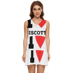 I Love Biscotti Tiered Sleeveless Mini Dress