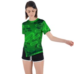 Green-rod-shaped-bacteria Asymmetrical Short Sleeve Sports Tee by Salman4z