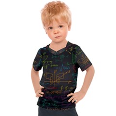 Mathematical-colorful-formulas-drawn-by-hand-black-chalkboard Kids  Sports Tee