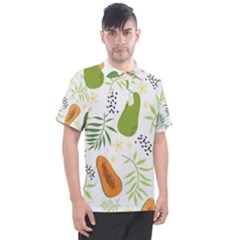 Seamless-tropical-pattern-with-papaya Men s Polo Tee by Salman4z