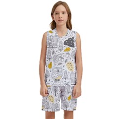 Doodle-seamless-pattern-with-autumn-elements Kids  Basketball Mesh Set by Salman4z