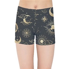 Asian-seamless-pattern-with-clouds-moon-sun-stars-vector-collection-oriental-chinese-japanese-korean Kids  Sports Shorts