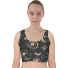 Asian-seamless-pattern-with-clouds-moon-sun-stars-vector-collection-oriental-chinese-japanese-korean Velvet Racer Back Crop Top by Salman4z