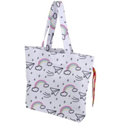 Cute-art-print-pattern Drawstring Tote Bag by Salman4z