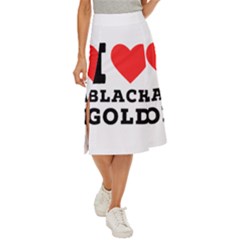 I Love Black Gold Midi Panel Skirt by ilovewhateva