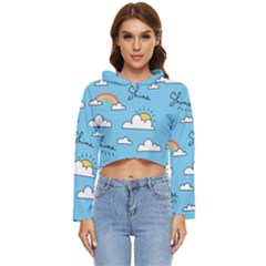 Sky-pattern Women s Lightweight Cropped Hoodie