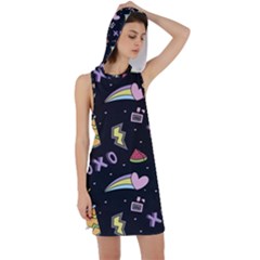 Cute-girl-things-seamless-background Racer Back Hoodie Dress by Salman4z