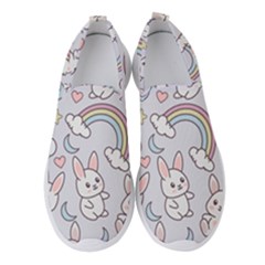 Seamless-pattern-with-cute-rabbit-character Women s Slip On Sneakers by Salman4z