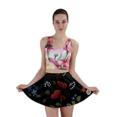 Floral-folk-fashion-ornamental-embroidery-pattern Mini Skirt by Salman4z