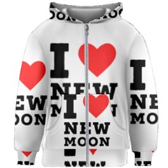 I Love New Moon Kids  Zipper Hoodie Without Drawstring by ilovewhateva