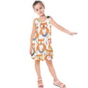 Cute-colorful-owl-cartoon-seamless-pattern Kids  Sleeveless Dress View1