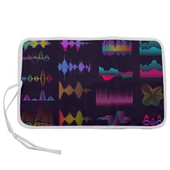 Colorful-sound-wave-set Pen Storage Case (l) by Salman4z