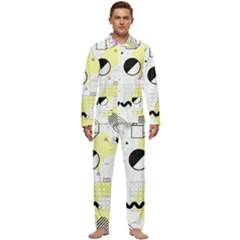Graphic-design-geometric-background Men s Long Sleeve Velvet Pocket Pajamas Set by Salman4z