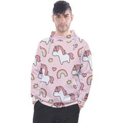 Cute-unicorn-rainbow-seamless-pattern-background Men s Pullover Hoodie by Salman4z
