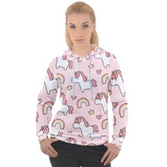 Cute-unicorn-rainbow-seamless-pattern-background Women s Overhead Hoodie by Salman4z