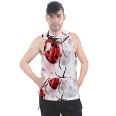 Ladybugs-pattern-texture-watercolor Men s Sleeveless Hoodie by Salman4z