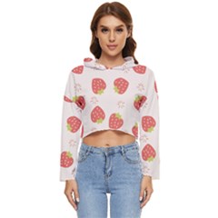 Strawberries-pattern-design Women s Lightweight Cropped Hoodie by Salman4z