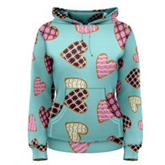 Seamless Pattern With Heart Shaped Cookies With Sugar Icing Women s Pullover Hoodie by pakminggu