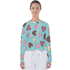 Seamless Pattern With Heart Shaped Cookies With Sugar Icing Women s Slouchy Sweat by pakminggu