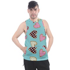 Seamless Pattern With Heart Shaped Cookies With Sugar Icing Men s Sleeveless Hoodie by pakminggu