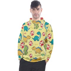 Seamless Pattern With Cute Dinosaurs Character Men s Pullover Hoodie by pakminggu