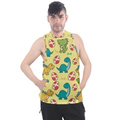 Seamless Pattern With Cute Dinosaurs Character Men s Sleeveless Hoodie by pakminggu