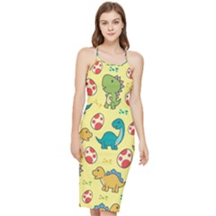 Seamless Pattern With Cute Dinosaurs Character Bodycon Cross Back Summer Dress by pakminggu