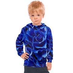 Blue Roses Flowers Plant Romance Blossom Bloom Nature Flora Petals Kids  Hooded Pullover by pakminggu