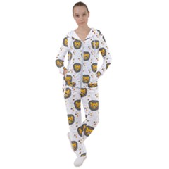 Lion Heads Pattern Design Doodle Women s Tracksuit by pakminggu