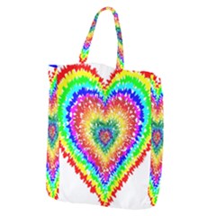 Tie Dye Heart Colorful Prismatic Giant Grocery Tote by pakminggu