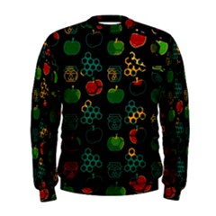 Apples Honey Honeycombs Pattern Men s Sweatshirt