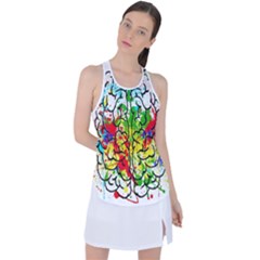 Brain Mind Psychology Idea Hearts Racer Back Mesh Tank Top