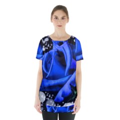 Blue Rose Roses Bloom Blossom Skirt Hem Sports Top by pakminggu