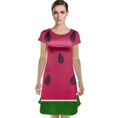 Watermelon Fruit Summer Red Fresh Food Healthy Cap Sleeve Nightdress