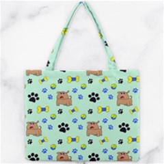 Dog Pattern Seamless Blue Background Scrapbooking Mini Tote Bag by pakminggu