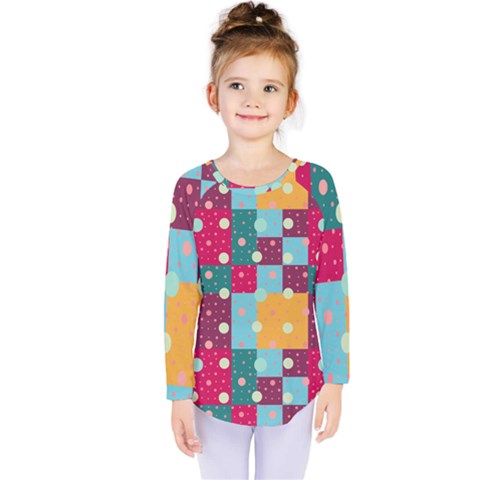 Background Pattern Texture Design Dots Wallpaper Kids  Long Sleeve Tee by pakminggu