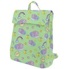 Elephant Sleeping Elephants Background Flap Top Backpack by pakminggu