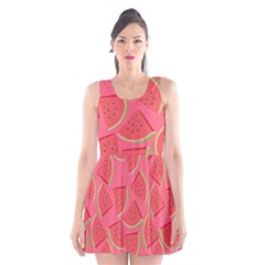 Watermelon Background Watermelon Wallpaper Scoop Neck Skater Dress by pakminggu