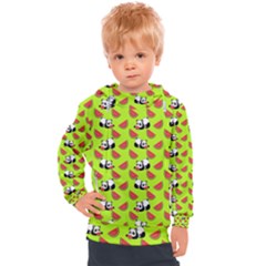 Watermelon Panda Background Wallpaper Kids  Hooded Pullover by pakminggu