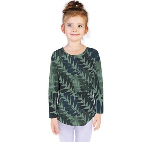 Background Pattern Leaves Texture Design Wallpaper Kids  Long Sleeve Tee by pakminggu