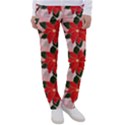 Poinsettia Pattern Seamless Pattern Christmas Xmas Women s Casual Pants View1