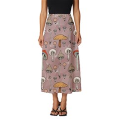 Mushrooms Autumn Fall Pattern Seamless Decorative Classic Midi Chiffon Skirt by pakminggu