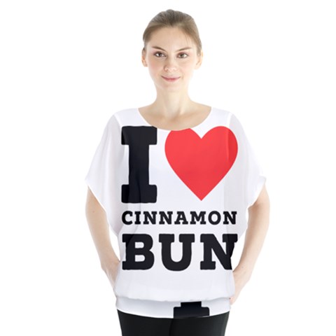 I Love Cinnamon Bun Batwing Chiffon Blouse by ilovewhateva