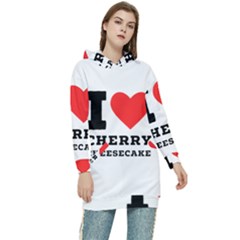 I Love Cherry Cheesecake Women s Long Oversized Pullover Hoodie by ilovewhateva