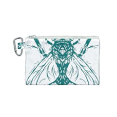 Green Insect Bee Illustration Canvas Cosmetic Bag (small) by pakminggu