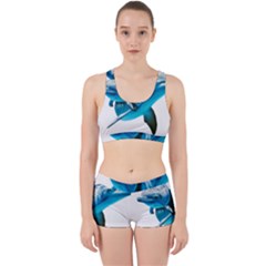 Two Dolphins Art Atlantic Dolphin Painting Animal Marine Mammal Work It Out Gym Set by pakminggu
