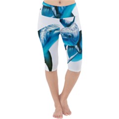 Two Dolphins Art Atlantic Dolphin Painting Animal Marine Mammal Lightweight Velour Cropped Yoga Leggings by pakminggu